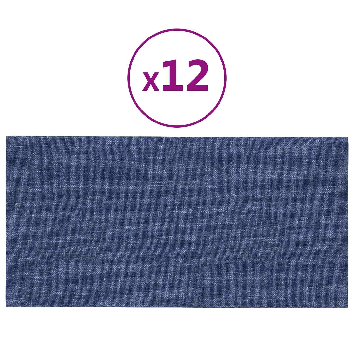 vidaXL Κεφαλάρι Τοίχου 12 τμχ. 30 x 15 cm Μπλε ύφασμα