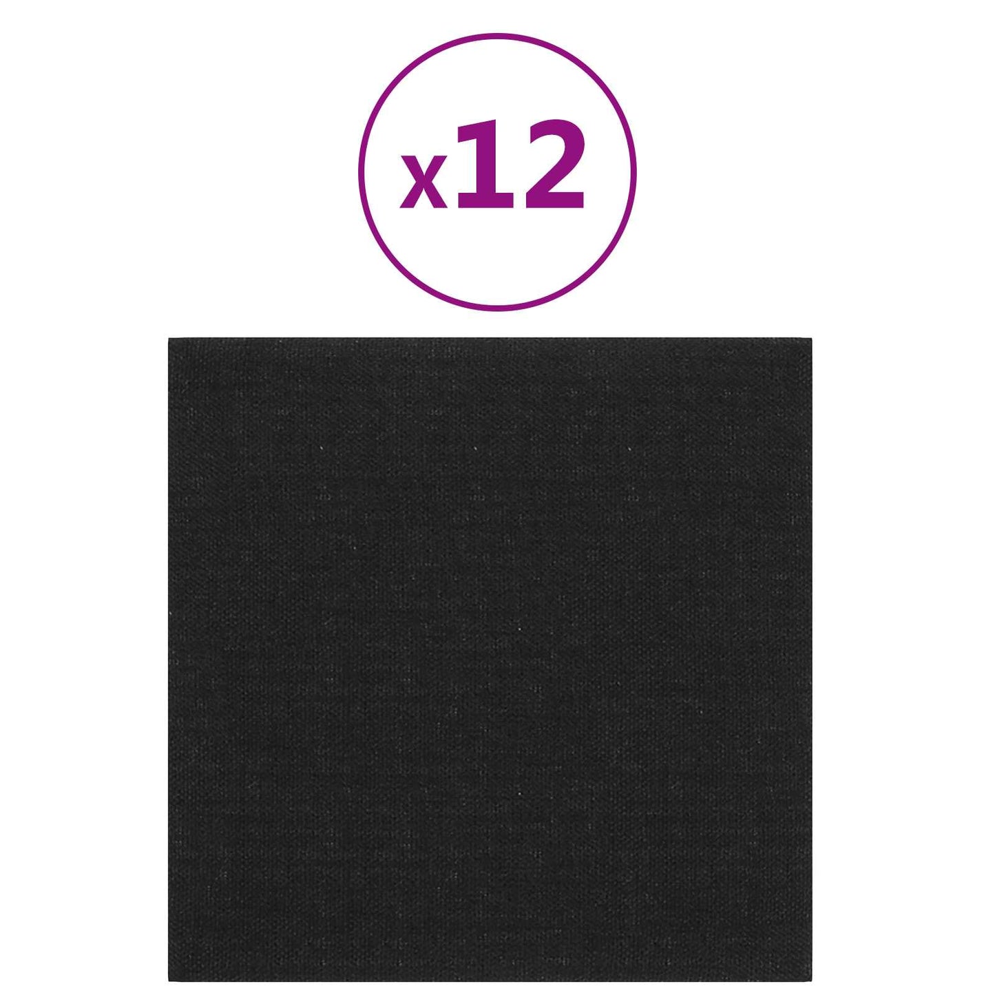 vidaXL Κεφαλάρι Τοίχου 12 pcs Μαύρο 30 x 30 cm ύφασμα