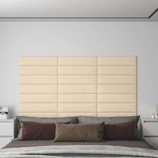 vidaXL Κεφαλάρι Τοίχου 12 τμχ. 60 x 15 cm Κρεμ ύφασμα
