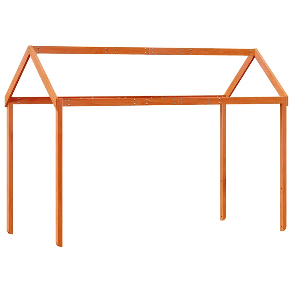 vidaXL Οροφή Κρεβατιού Παιδική Καφέ 217x85,5x154 εκ. Μασίφ Ξύλο Πεύκου
