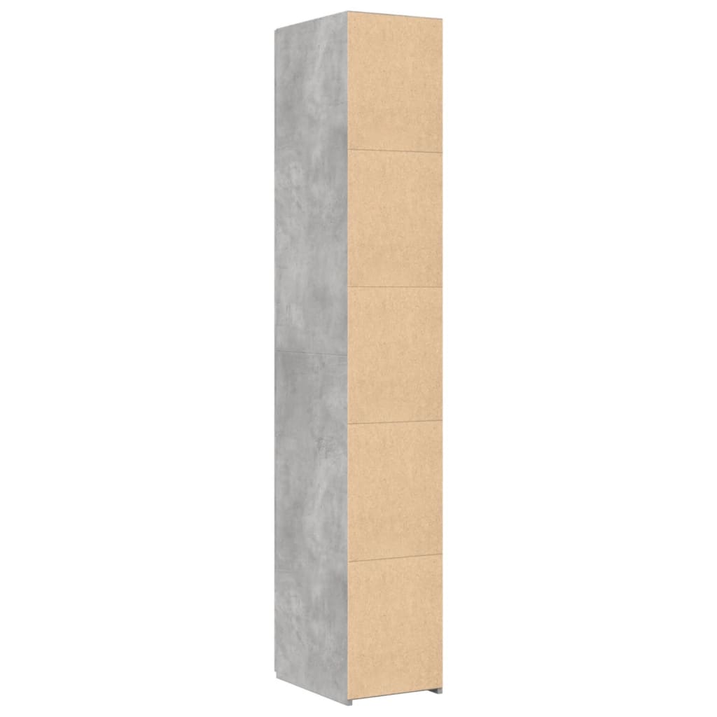 vidaXL Ντουλάπι Γκρι Σκυροδέματος 30x42,5x185 εκ. Επεξεργασμένο Ξύλο