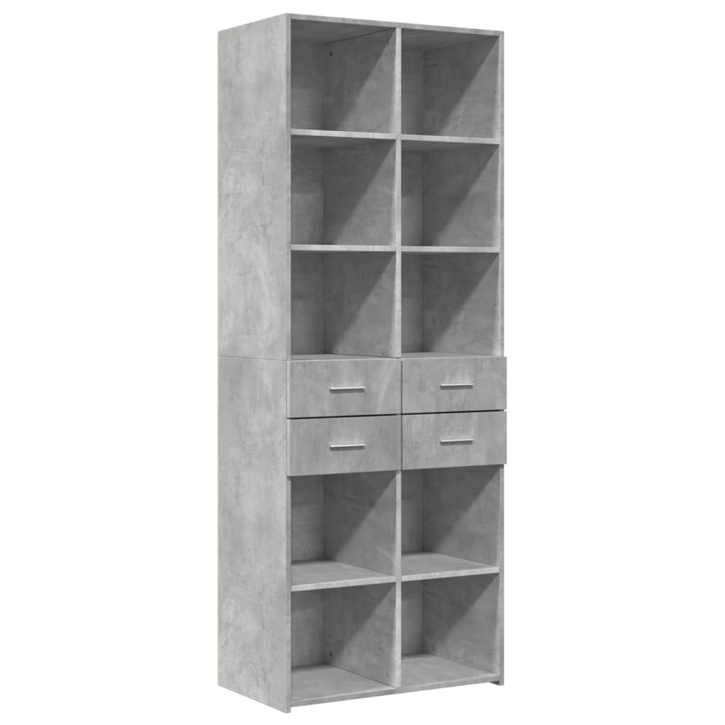 vidaXL Ντουλάπι Γκρι Σκυροδέματος 70x42,5x185 εκ. Επεξεργασμένο Ξύλο