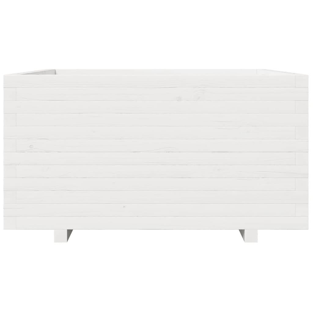 vidaXL Ζαρντινιέρα Κήπου Λευκή 90x90x49,5 εκ. από Μασίφ Ξύλο Πεύκου