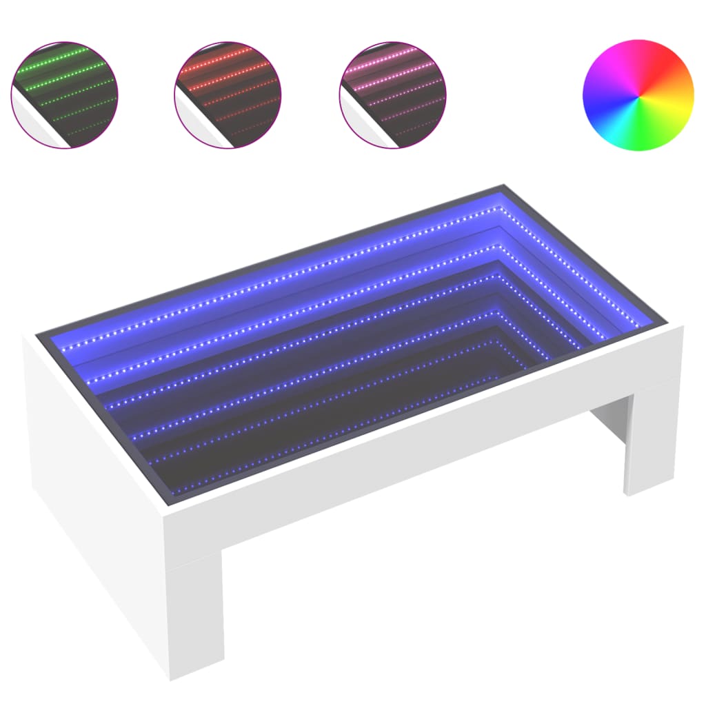 vidaXL Τραπεζάκι Σαλονιού Infinity LED Λευκό 90x50x30 εκ.