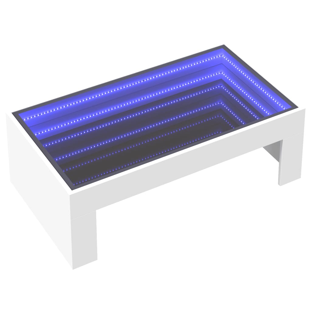 vidaXL Τραπεζάκι Σαλονιού Infinity LED Λευκό 90x50x30 εκ.
