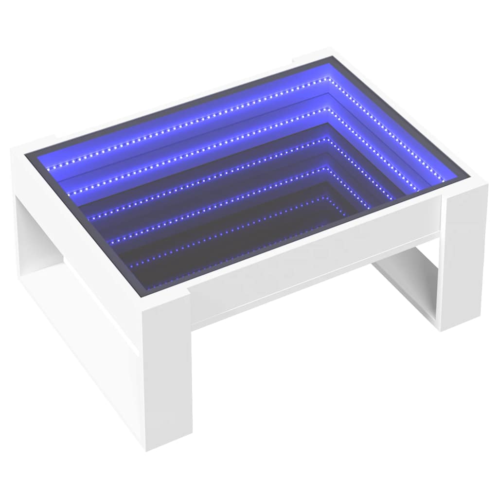 vidaXL Τραπεζάκι Σαλονιού Infinity LED Λευκό 70x53x30 εκ.