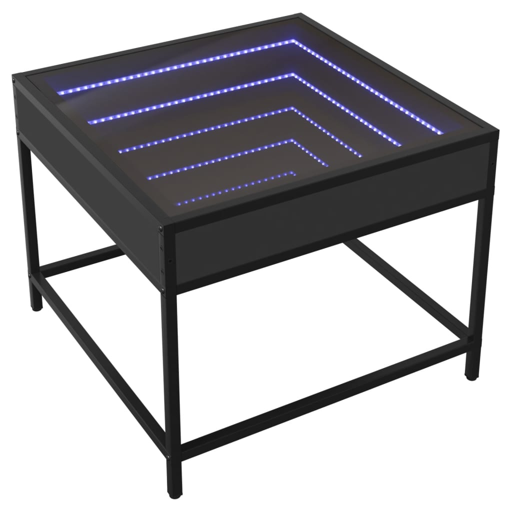 vidaXL Τραπεζάκι Σαλονιού Infinity LED Μαύρο 50x50x41 εκ.