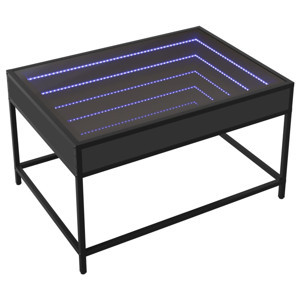 vidaXL Τραπεζάκι Σαλονιού Infinity LED Μαύρο 70x50x41 εκ.