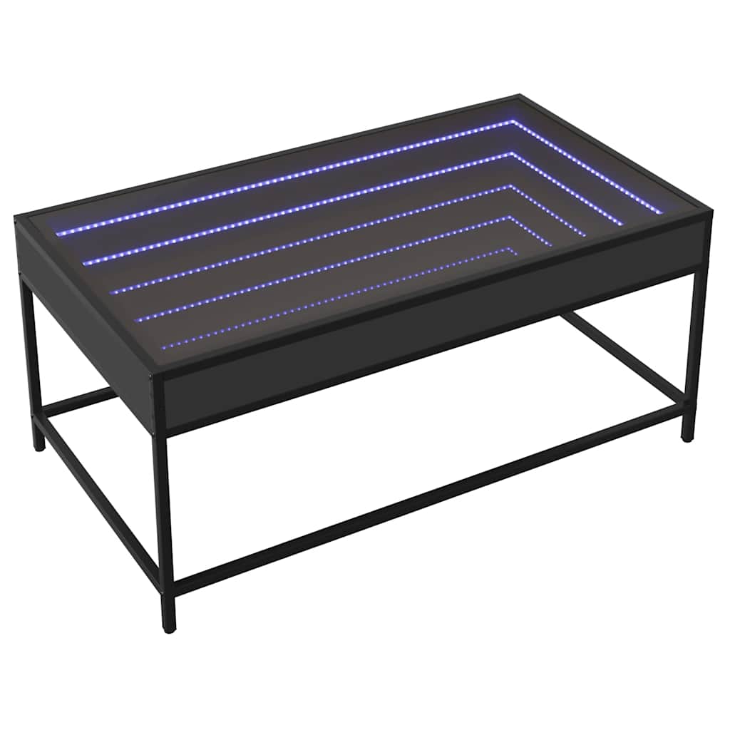 vidaXL Τραπεζάκι Σαλονιού Infinity LED Μαύρο 90x50x41 εκ.
