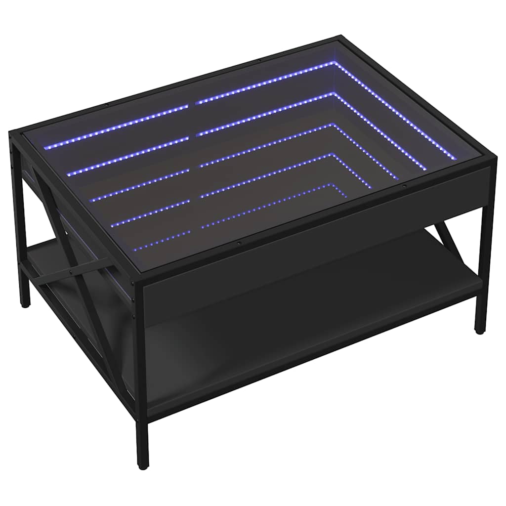vidaXL Τραπεζάκι Σαλονιού Infinity LED Μαύρο 70x50x38 εκ.