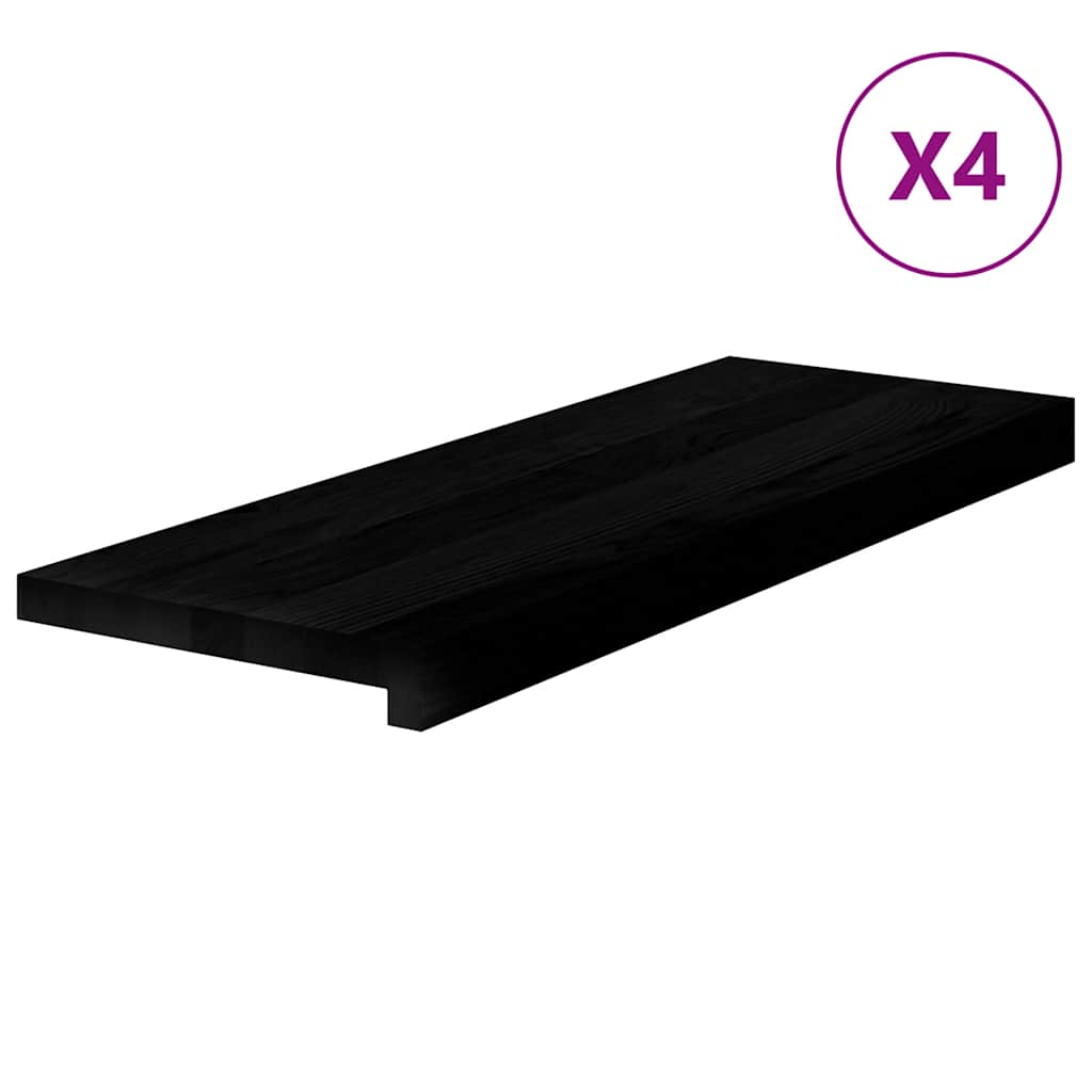 vidaXL Πατάκια Σκάλας 4 τεμ. Σκούρο Καφέ 70x25x2 cm Ξύλο Δρυός