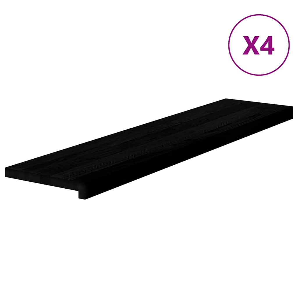 vidaXL Πατάκια Σκάλας 4 τεμ. Σκούρο Καφέ 110x30x2 cm Ξύλο Δρυός