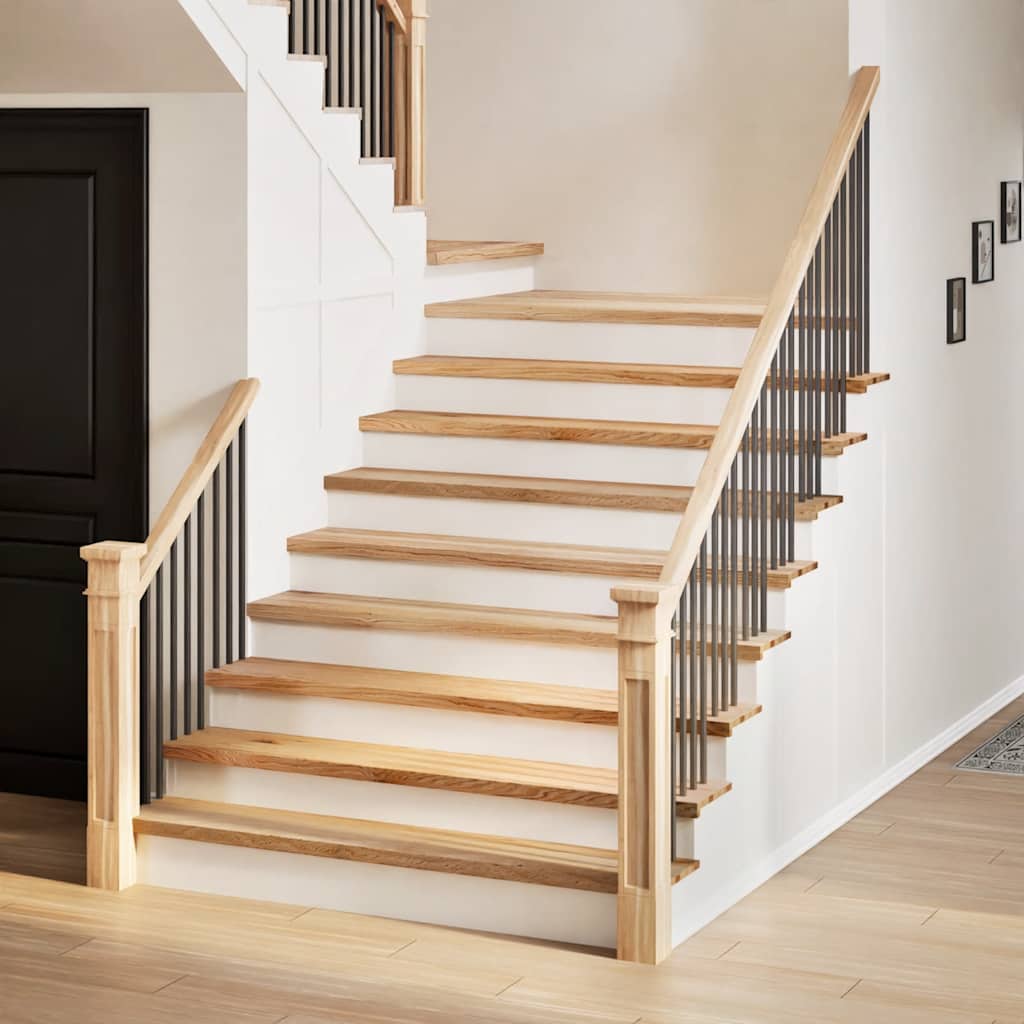 vidaXL Πατάκια Σκάλας 2 τεμ. 110x30x2 εκ. Ακατέργαστο Μασίφ Ξύλο Δρυός