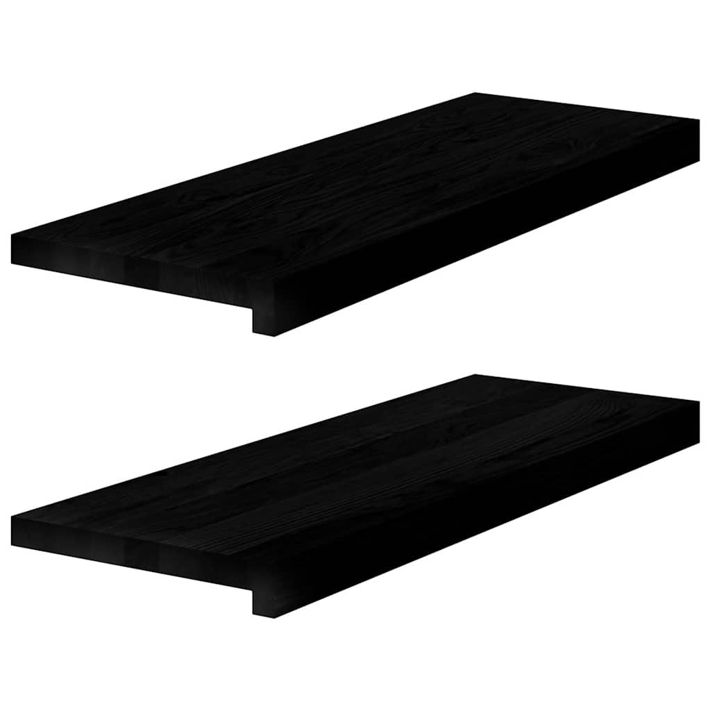 vidaXL Πατάκια Σκάλας 2 τεμ. Σκούρο Καφέ 70x25x2 cm Ξύλο Δρυός