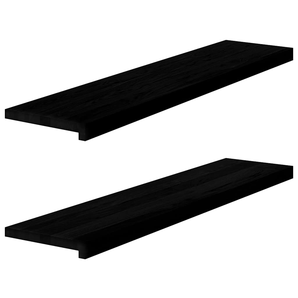 vidaXL Πατάκια Σκάλας 2 τεμ. Σκούρο Καφέ 110x25x2 cm Ξύλο Δρυός