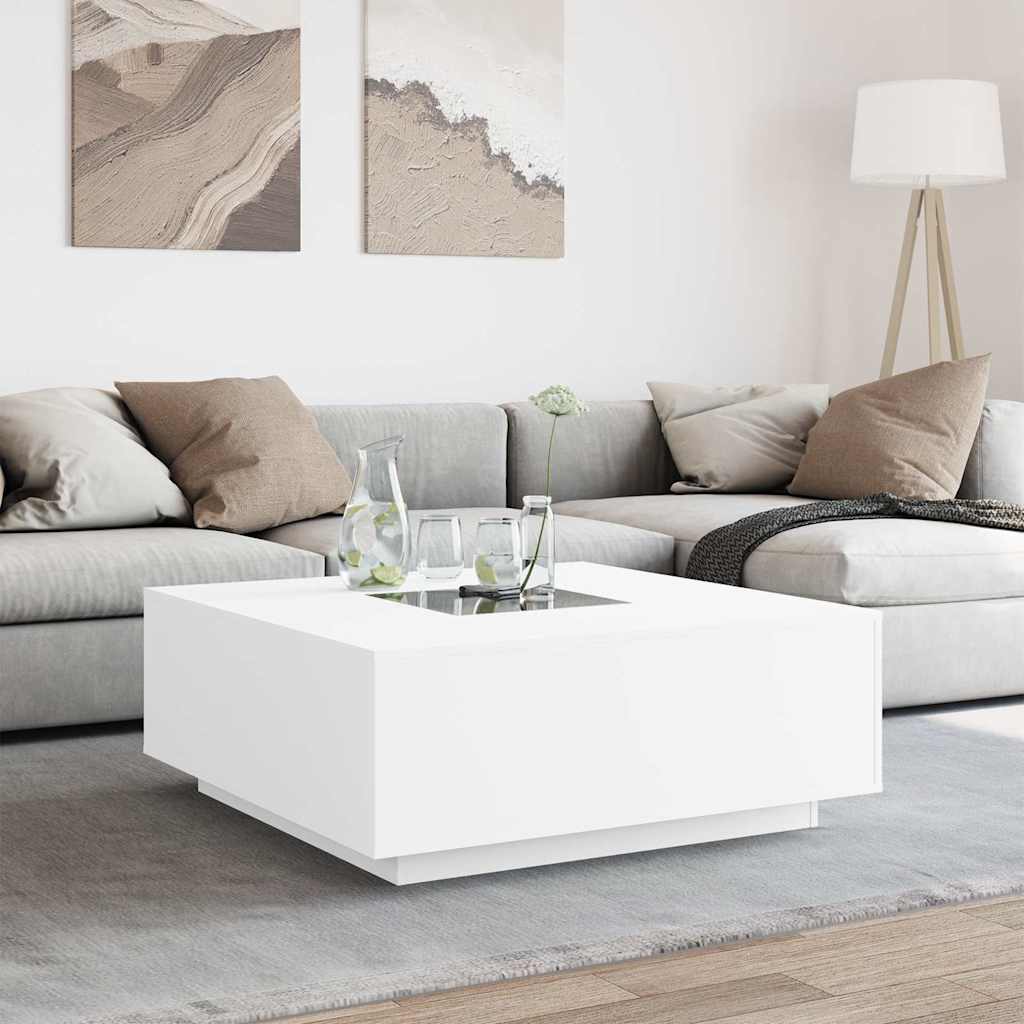 vidaXL Τραπεζάκι Σαλονιού Infinity LED Λευκό 100x100x40 εκ.