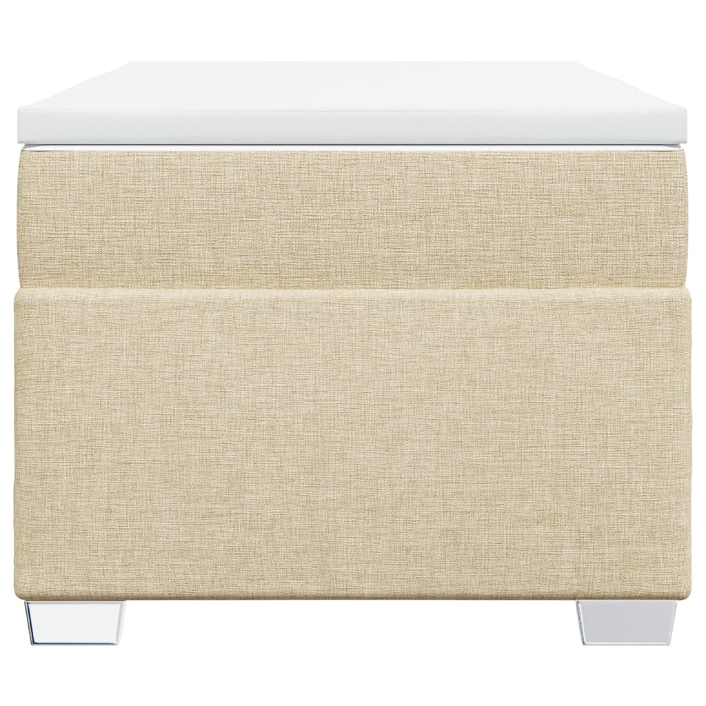 vidaXL Κρεβάτι Boxspring με Στρώμα Κρεμ 90x190 εκ.Υφασμάτινο