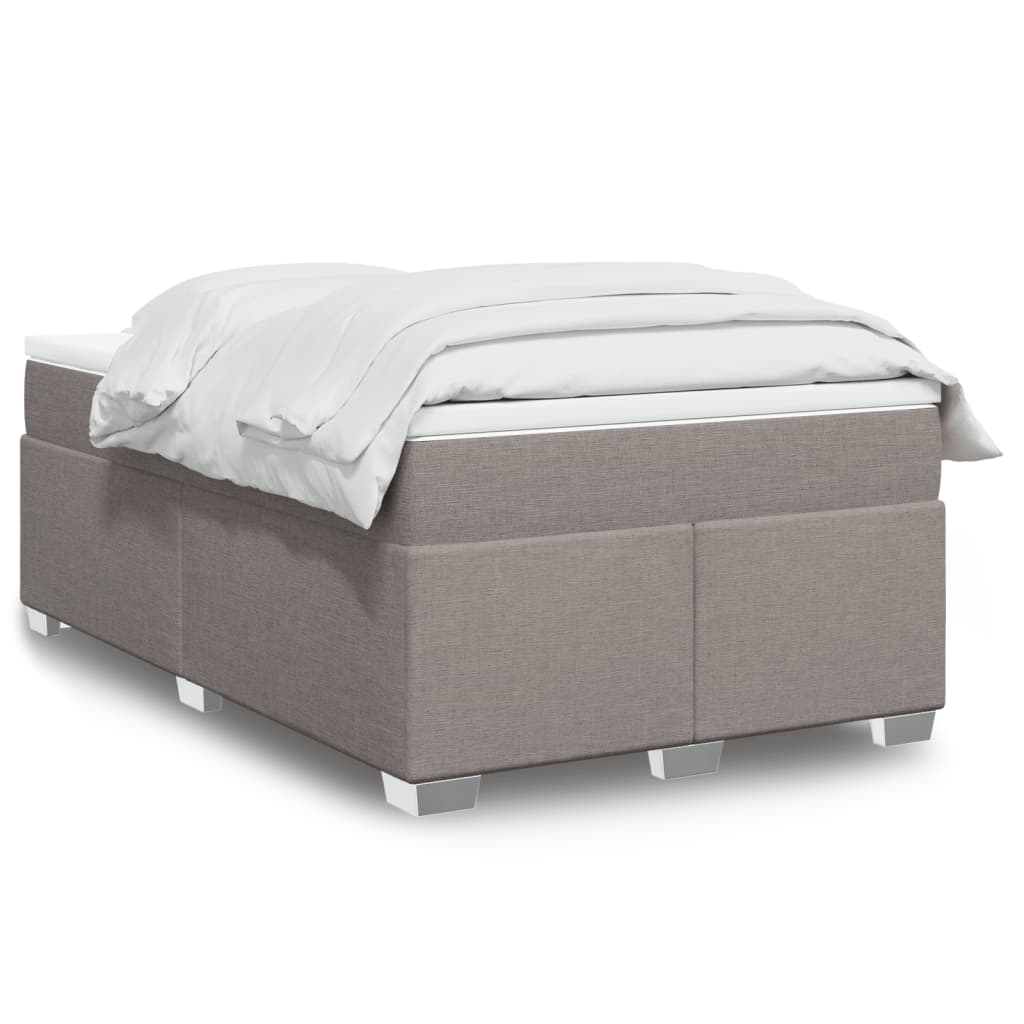 vidaXL Κρεβάτι Boxspring με Στρώμα Taupe 120x200 εκ. Υφασμάτινο