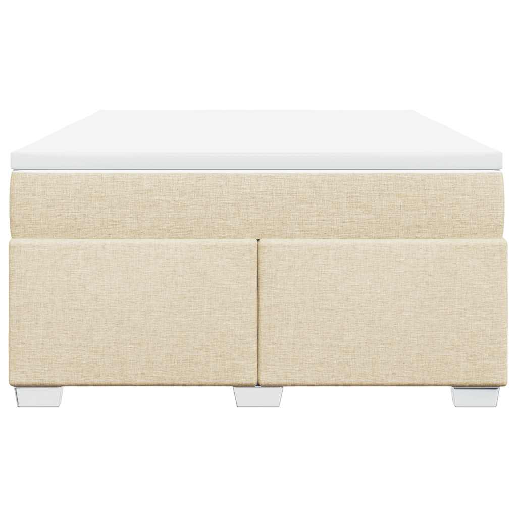 vidaXL Κρεβάτι Boxspring με Στρώμα Κρεμ 140x190 εκ. Υφασμάτινο