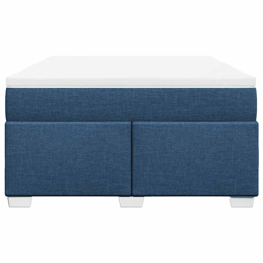 vidaXL Κρεβάτι Boxspring με Στρώμα Μπλε 140x190 εκ. Υφασμάτινο