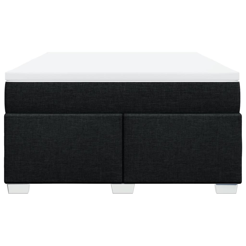 vidaXL Κρεβάτι Boxspring με Στρώμα Μαύρο 160x200 εκ. Υφασμάτινο