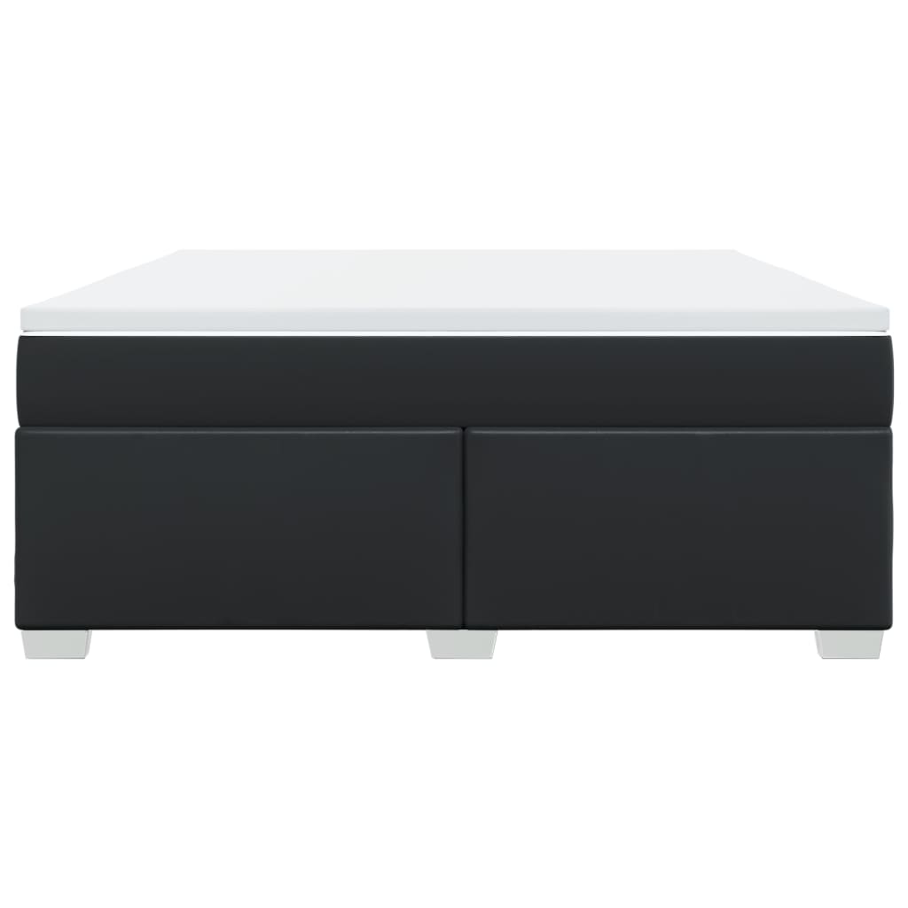 vidaXL Κρεβάτι Boxspring με Στρώμα Μαύρο 180x200εκ.από Συνθετικό Δέρμα