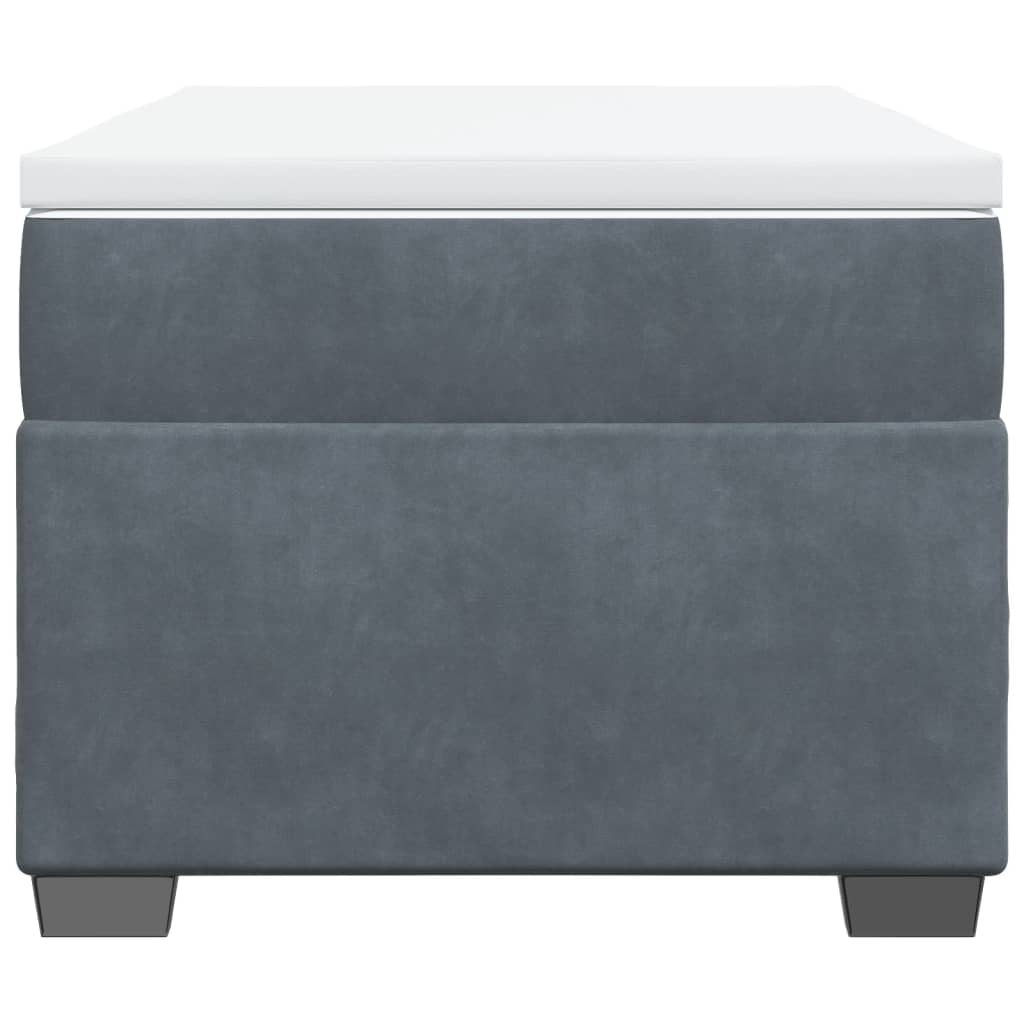 vidaXL Κρεβάτι Boxspring με Στρώμα Σκούρο Γκρι 80x200 εκ. Βελούδινο
