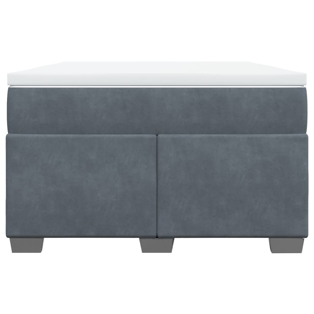vidaXL Κρεβάτι Boxspring με Στρώμα Σκούρο Γκρι 120x190 εκ. Βελούδινο