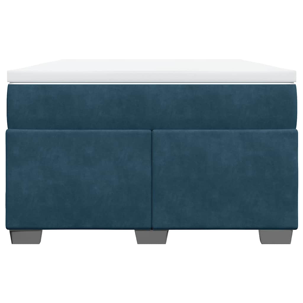 vidaXL Κρεβάτι Boxspring με Στρώμα Σκούρο Μπλε 120x200 εκ. Βελούδινο