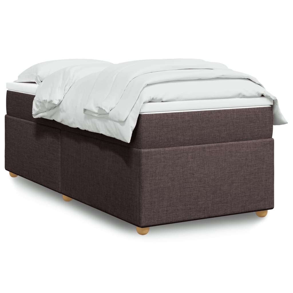 vidaXL Κρεβάτι Boxspring με Στρώμα Σκούρο Καφέ 80x200 εκ. Υφασμάτινο