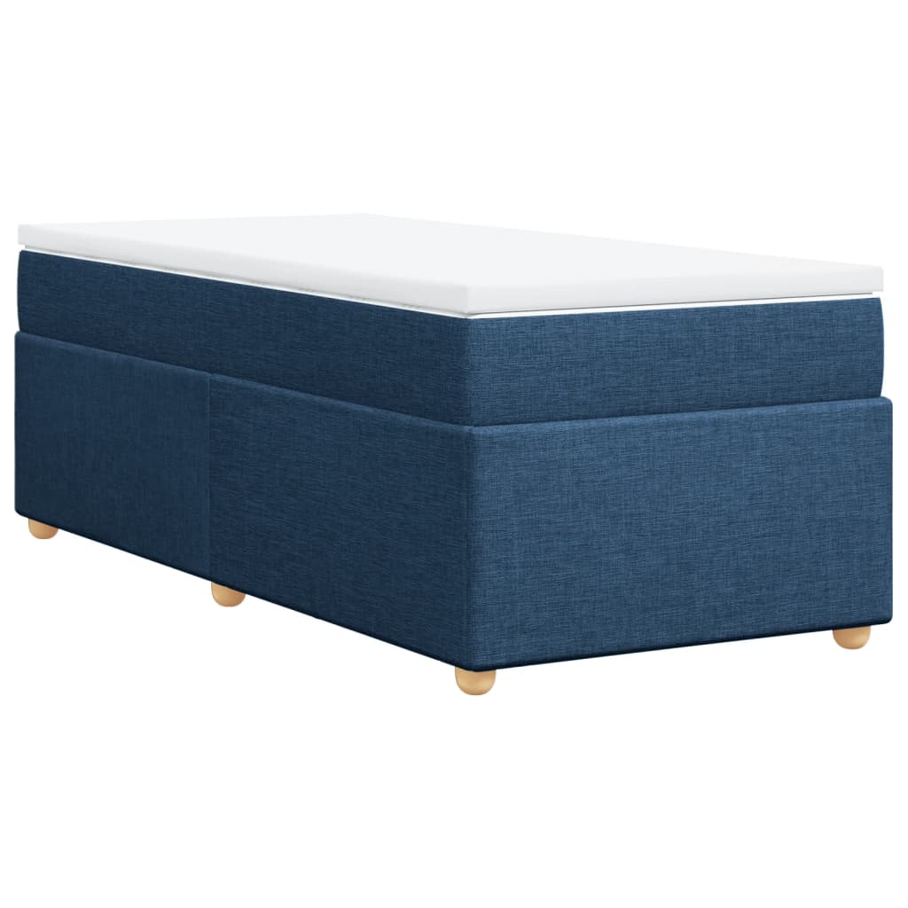 vidaXL Κρεβάτι Boxspring με Στρώμα Μπλε 80x200 εκ. Υφασμάτινο