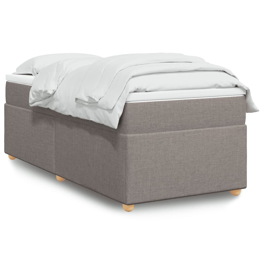 vidaXL Κρεβάτι Boxspring με Στρώμα Taupe 90x190 εκ.Υφασμάτινο
