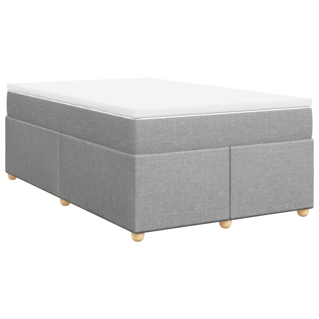 vidaXL Κρεβάτι Boxspring με Στρώμα Ανοιχτό Γκρι 120x200 εκ. Υφασμάτινο
