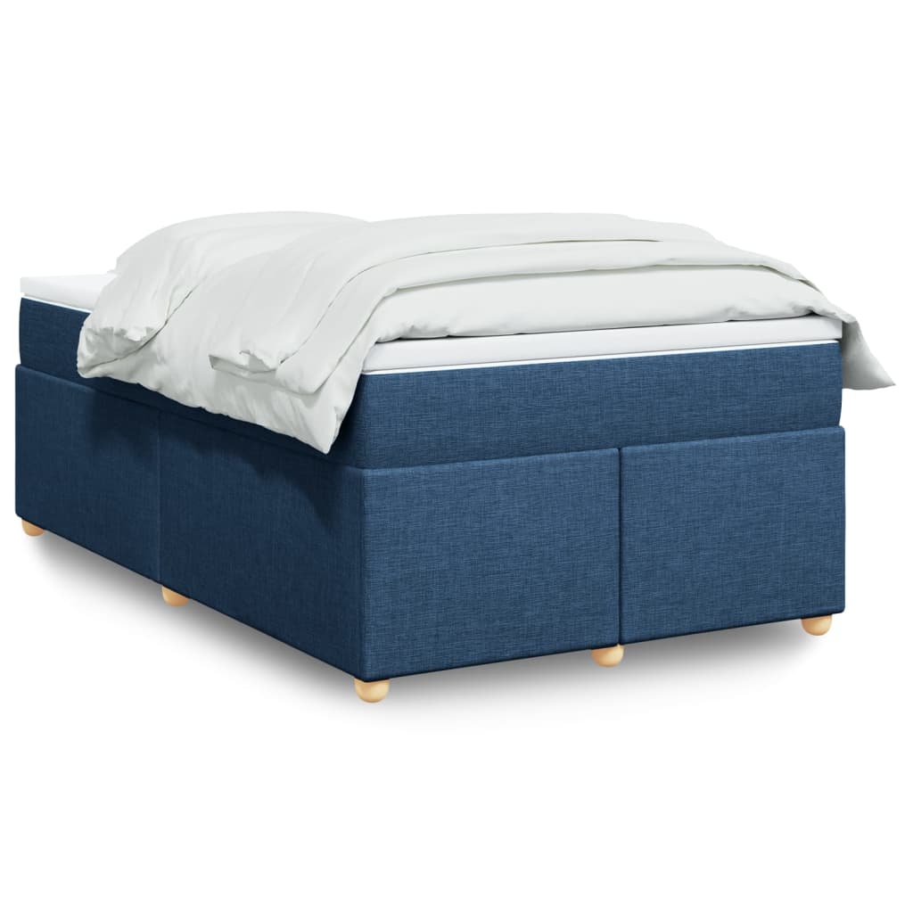 vidaXL Κρεβάτι Boxspring με Στρώμα Μπλε 120x200 εκ. Υφασμάτινο