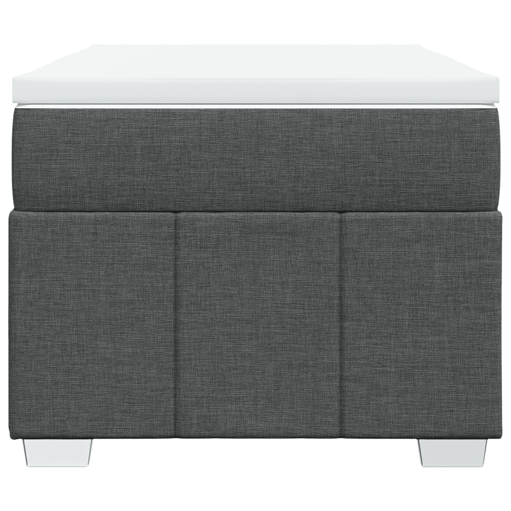 vidaXL Κρεβάτι Boxspring με Στρώμα Σκούρο Γκρι 90x200 εκ. Υφασμάτινο