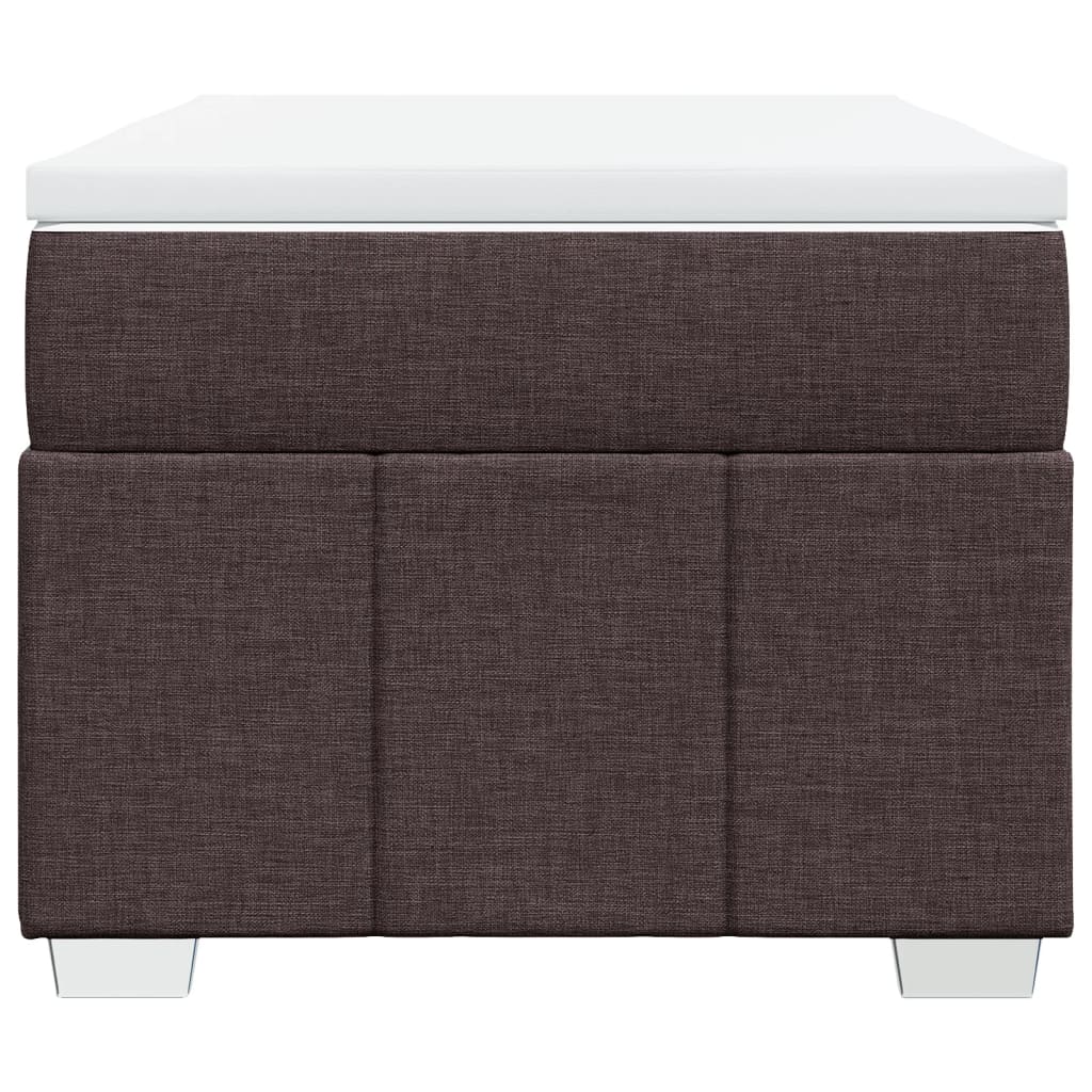 vidaXL Κρεβάτι Boxspring με Στρώμα Σκούρο Καφέ 90x200 εκ. Υφασμάτινο