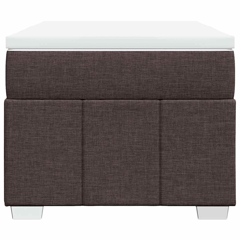 vidaXL Κρεβάτι Boxspring με Στρώμα Σκούρο Καφέ 100x200 εκ. Υφασμάτινο