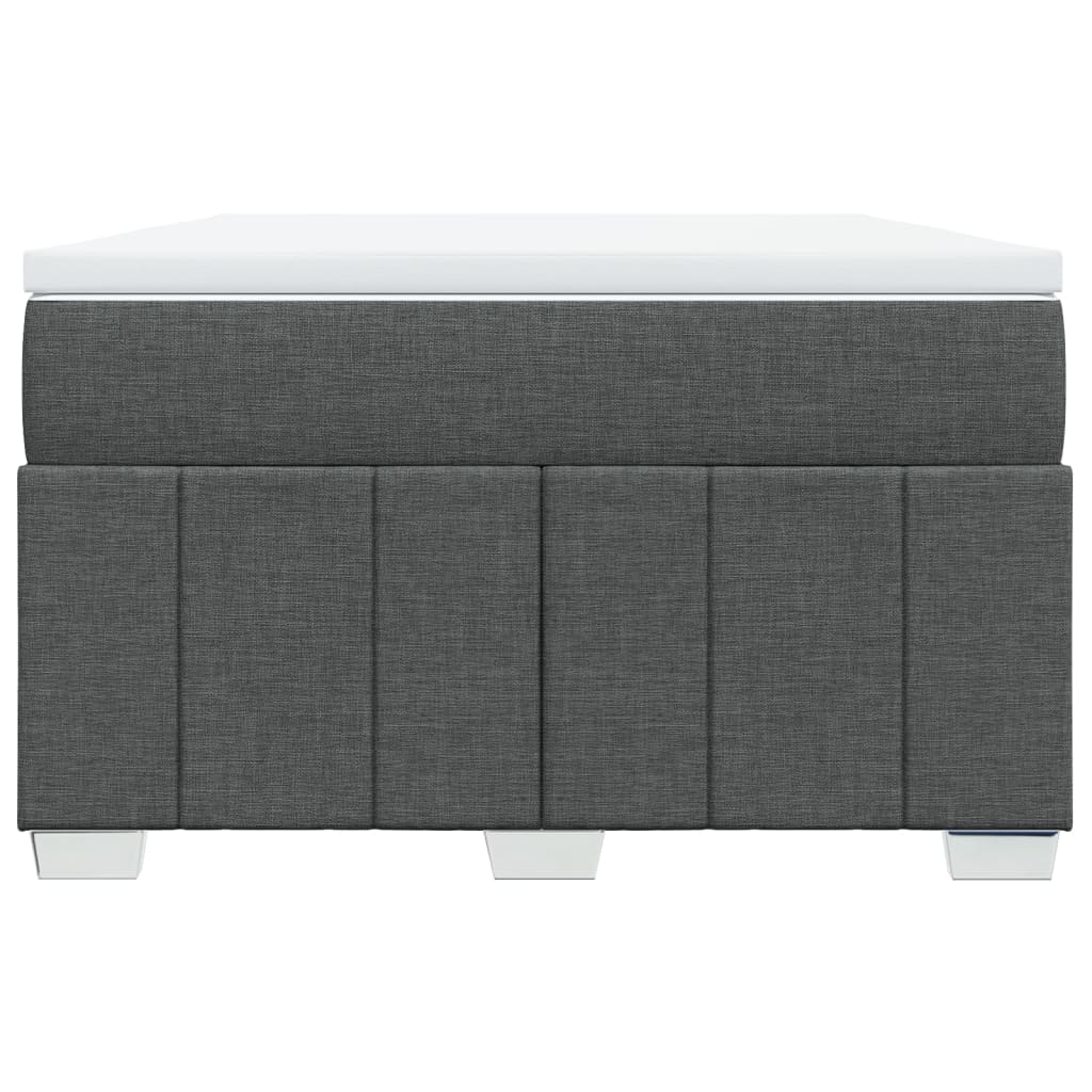 vidaXL Κρεβάτι Boxspring με Στρώμα Σκούρο Γκρι 120x190 εκ Υφασμάτινο