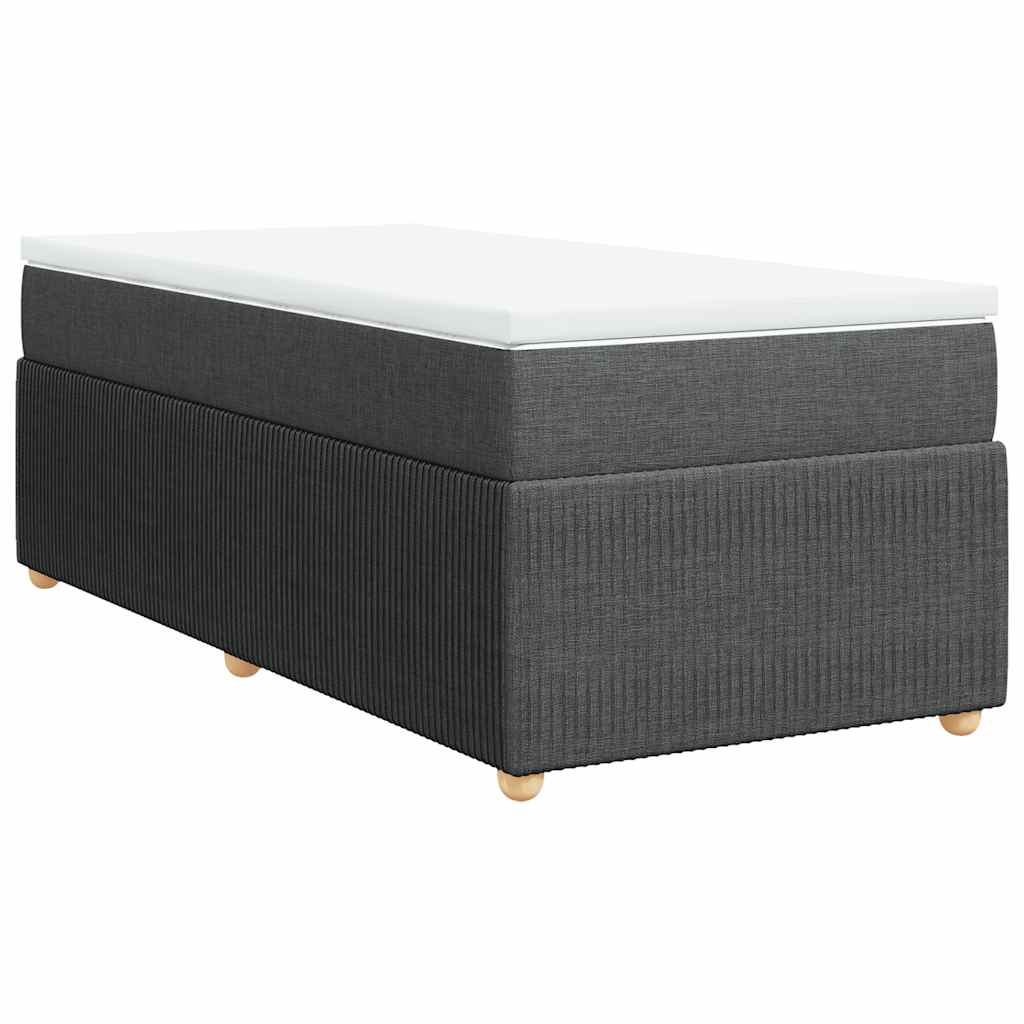vidaXL Κρεβάτι Boxspring με Στρώμα Σκούρο Γκρι 80x200 εκ. Υφασμάτινο