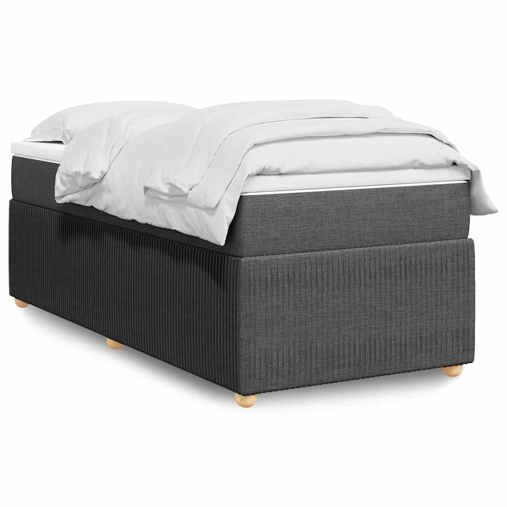 vidaXL Κρεβάτι Boxspring με Στρώμα Σκούρο Γκρι 80x200 εκ. Υφασμάτινο
