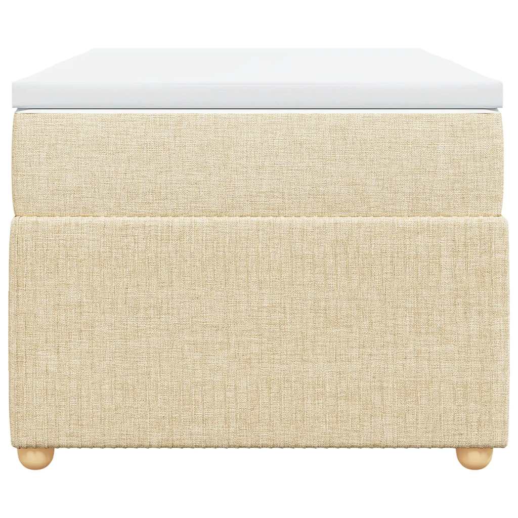 vidaXL Κρεβάτι Boxspring με Στρώμα Κρεμ 90x190 εκ.Υφασμάτινο