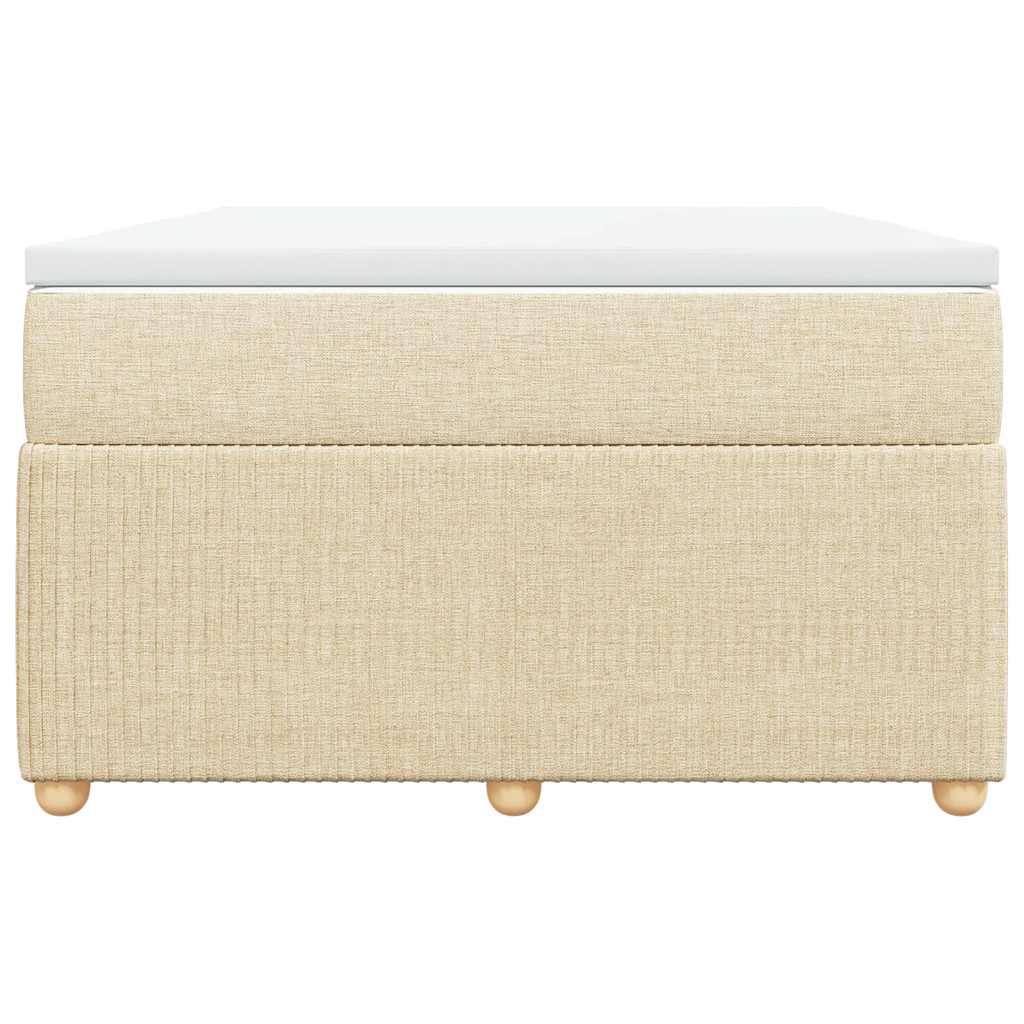 vidaXL Κρεβάτι Boxspring με Στρώμα Κρεμ 120x200 εκ. Υφασμάτινο
