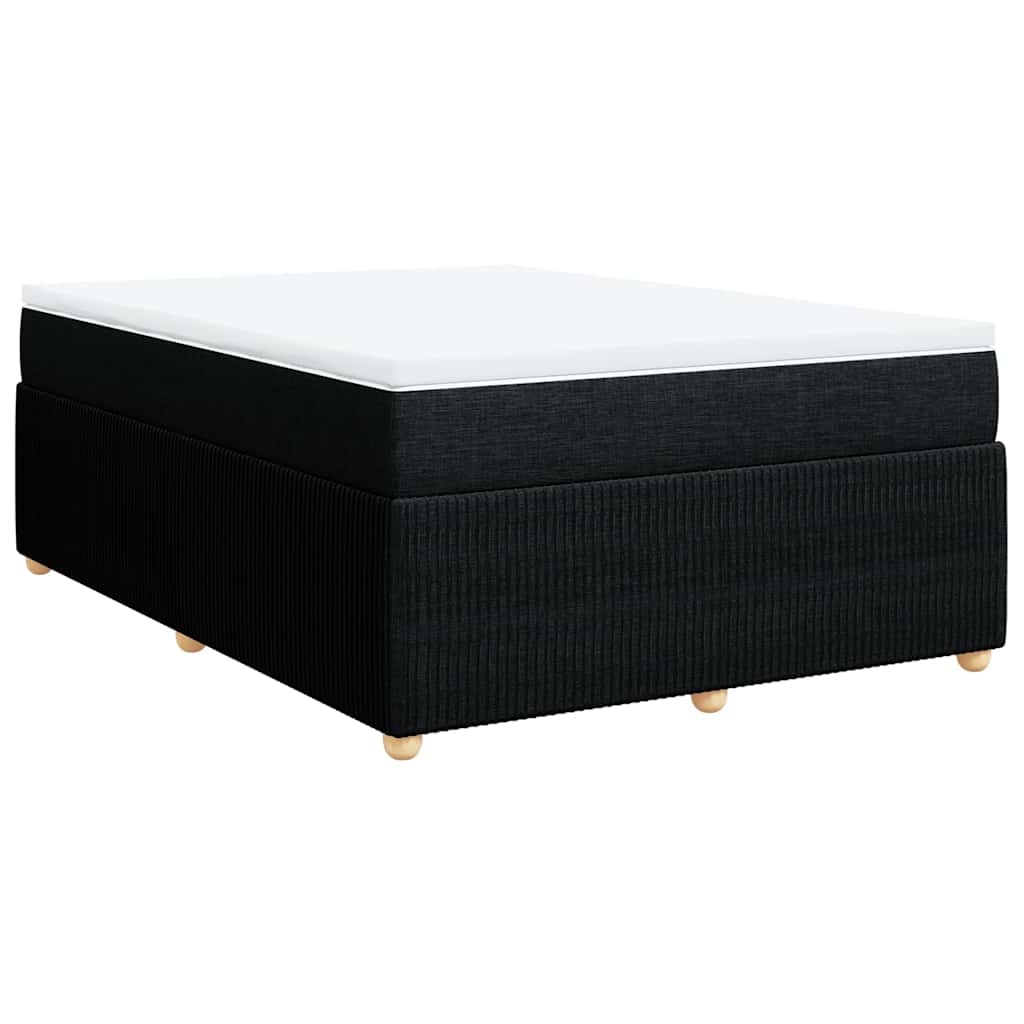 vidaXL Κρεβάτι Boxspring με Στρώμα Μαύρο 160x200 εκ. Υφασμάτινο