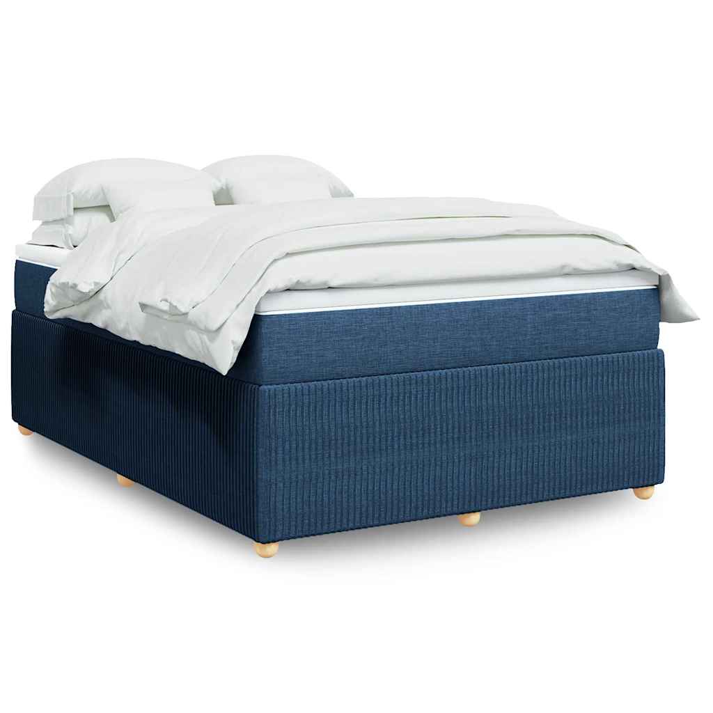 vidaXL Κρεβάτι Boxspring με Στρώμα Μπλε 160x200 εκ. Υφασμάτινο