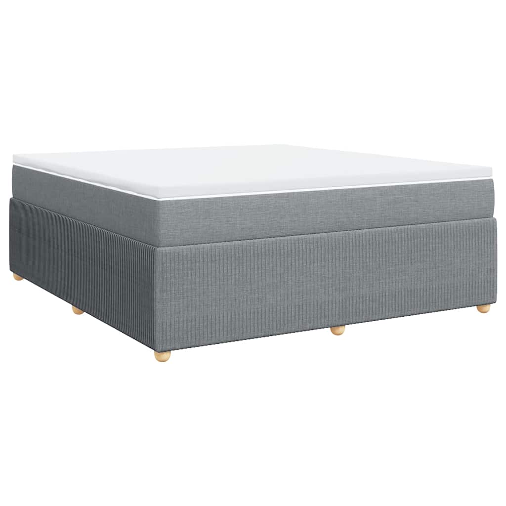 vidaXL Κρεβάτι Boxspring με Στρώμα Ανοιχτό Γκρι 180x200 εκ. Υφασμάτινο