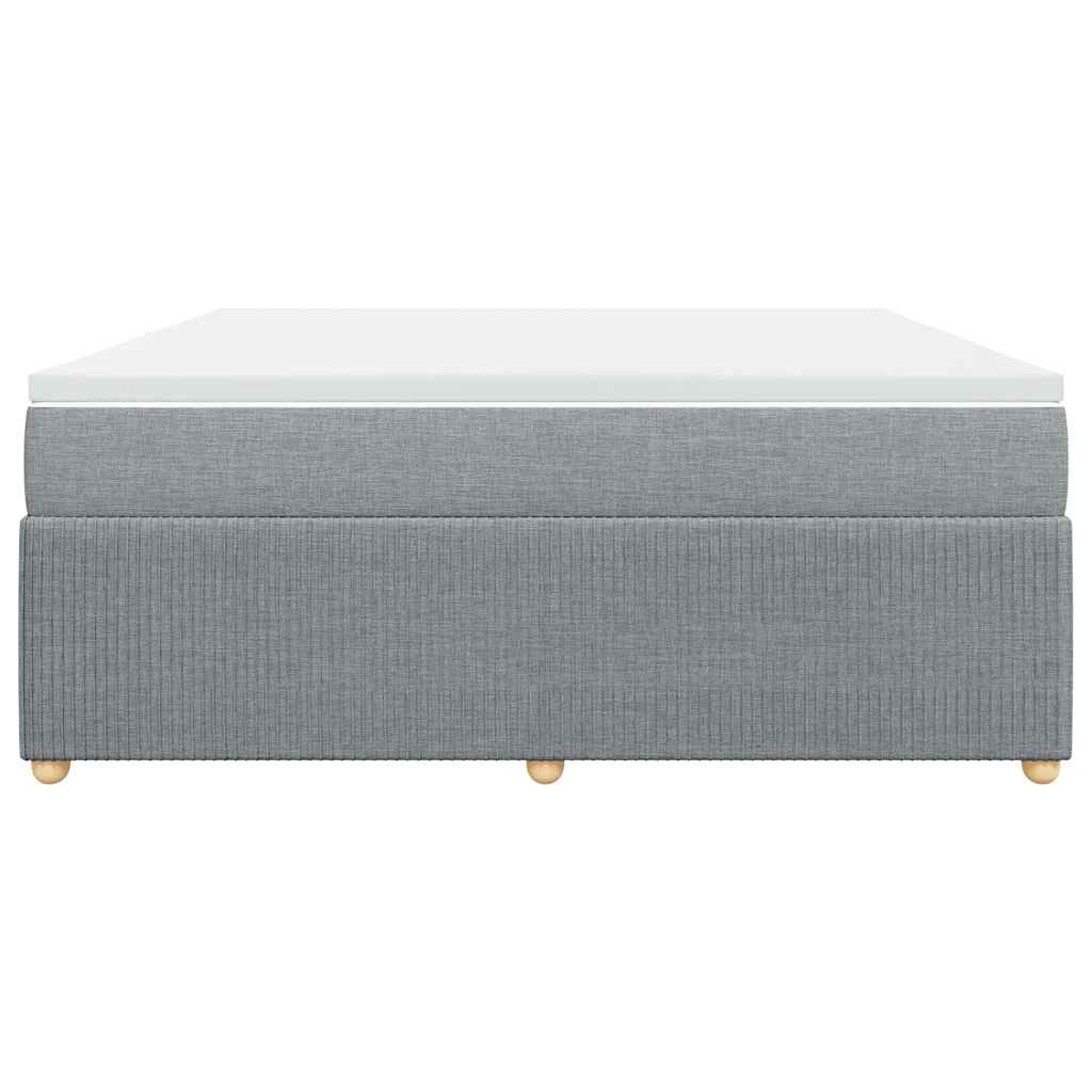 vidaXL Κρεβάτι Boxspring με Στρώμα Ανοιχτό Γκρι 180x200 εκ. Υφασμάτινο