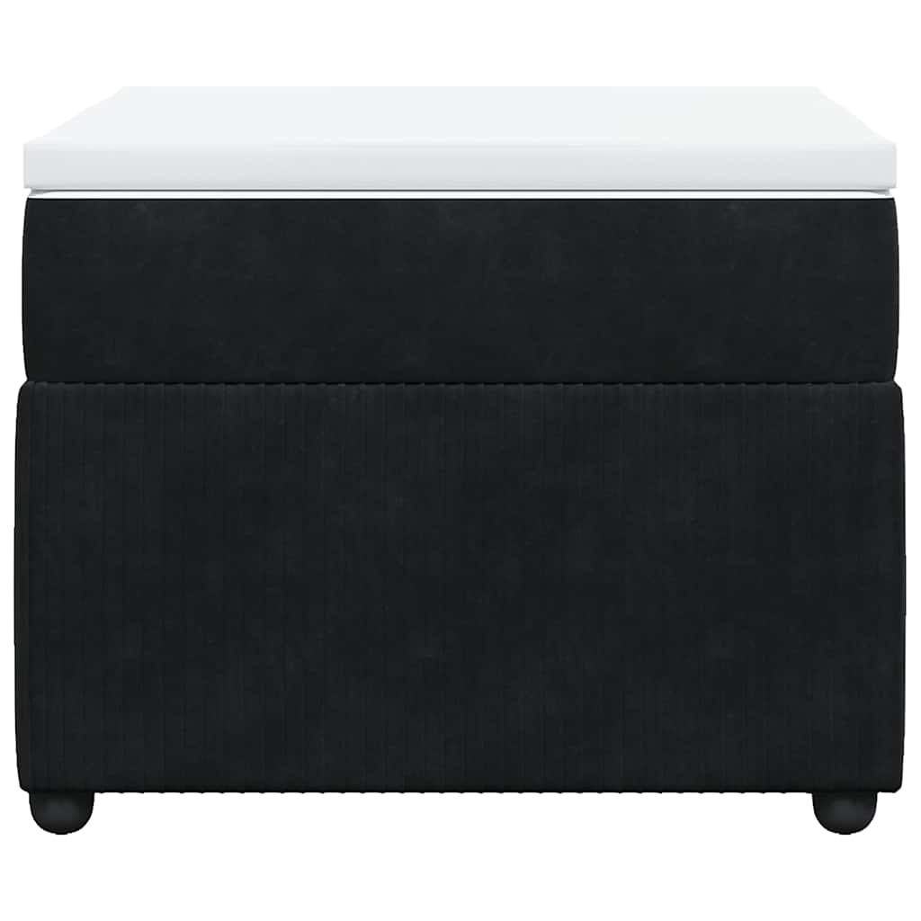 vidaXL Κρεβάτι Boxspring με Στρώμα Μαύρο 80 x 200 εκ. Βελούδινο