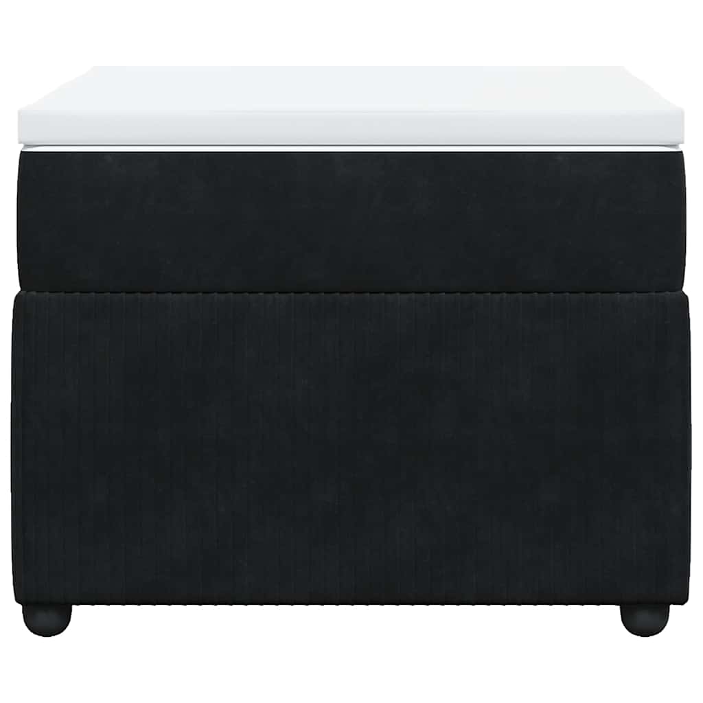 vidaXL Κρεβάτι Boxspring με Στρώμα Μαύρο 90x190 εκ. Βελούδινο
