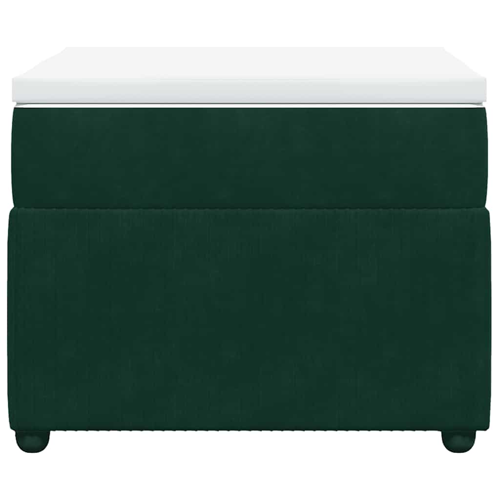 vidaXL Κρεβάτι Boxspring με Στρώμα Σκούρο Πράσινο 90x200 εκ. Βελούδινο