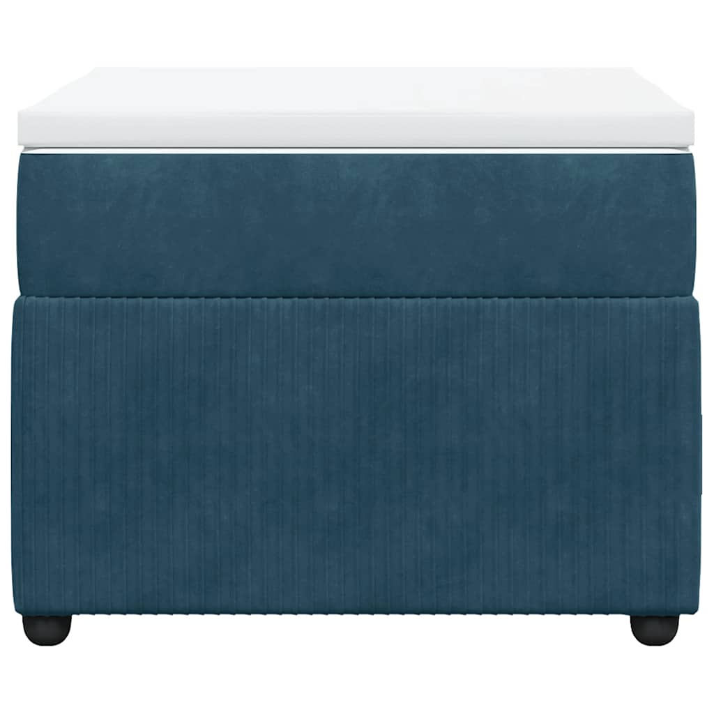 vidaXL Κρεβάτι Boxspring με Στρώμα Σκούρο Μπλε 100x200 εκ. Βελούδινο
